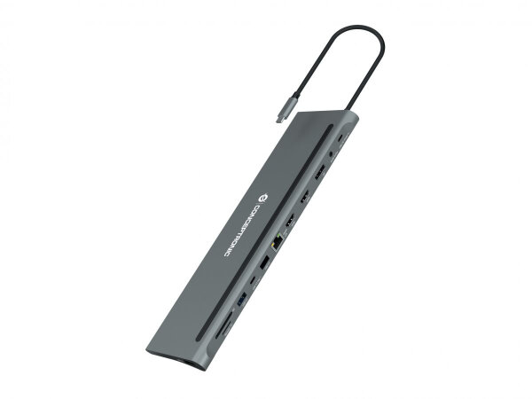 Conceptronic DONN17G laptop-dockingstation & portreplikator Kabelgebunden USB 3.2 Gen 1 (3.1 Gen 1) Type-C Grau