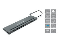 Conceptronic DONN17G laptop-dockingstation & portreplikator Kabelgebunden USB 3.2 Gen 1 (3.1 Gen 1) Type-C Grau