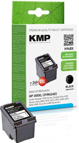 KMP Patrone HP 3YM62AE Nr.305XL black 480 Seiten 10ml H96BX remanufactured
