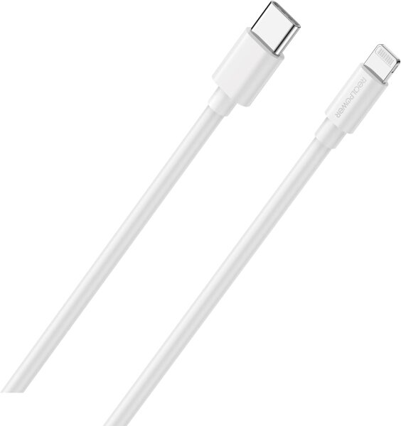RealPower Lade/Datenkabel USB-C auf Lightning 2m weiß MFI 3A