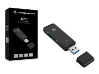 Conceptronic BIAN Dual Slot SD / DSHC / SDXC microSD Kartenleser USB 3.0 Stick Cardreader schwarz