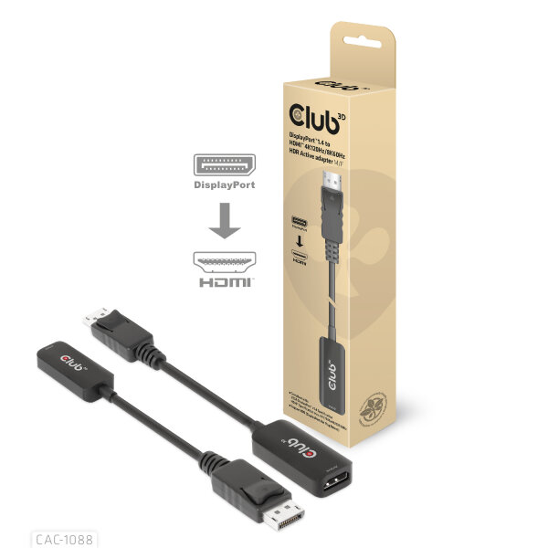 Club3D Adapter DisplayPort 1.4 > HDMI      HDR 8K60Hz  aktiv retail