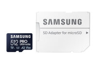 SD MicroSD Card 512GB Samsung SDXC PRO Ulti.(Class10) Adap retail