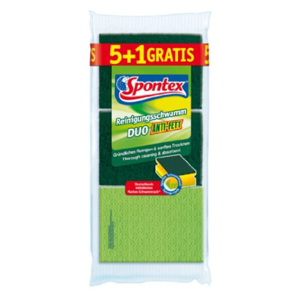 Spontex Reinigungsschwamm Duo Anti-Fett f. sort. 6er Pack