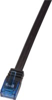 Logilink Flachpatchkabel RJ45 U/UTP CAT6 1m schwarz