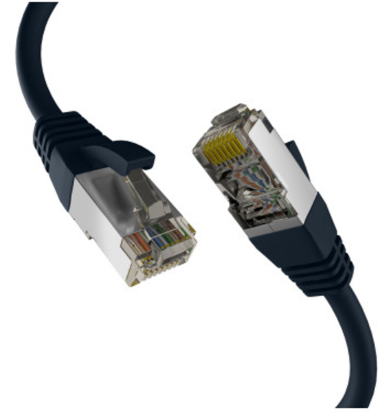 EFB CAT8.1 S/FTP Patchkabel LSZH PIMF 2x RJ45 Stecker 20m schwarz Netzwerkkabel CAT8