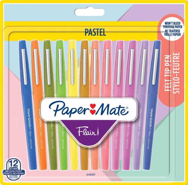 PAPER MATE Faserschreiber Flair 12er PASTELL M 0.7 mm Blister
