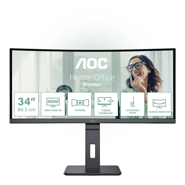AOC 86,0cm (34")  CU34P3CV  21:09  HDMI+DP+USB-C VA Curved retail