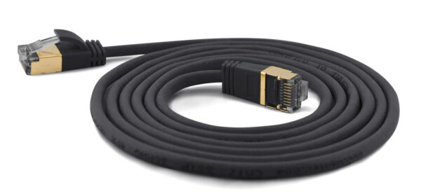 Wantec Patchkabel SSTP CAT7 Ste. CAT6a d=4mm  0,10m  schwarz