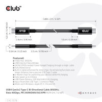 Club3D Kabel   USB 4   Typ C  PD 240W / 8K / 40Gbps 2m St/St retail