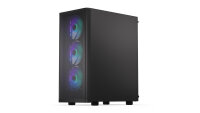 Endorfy Ventum 200 ARGB Black Edition ATX Midi-Tower 4x 120mm Lüfter 35.45l Volumen LED-Steuerung schwarz