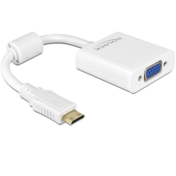 DELOCK HDMI Adapter mini C -> D-Sub15 St/Bu weiß