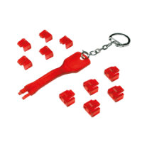 Logilink RJ45 Port Blocker Set 10Stück rot +...