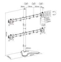 Equip 17"-32" Vierfach-Monitor/LCD-Tischfußhalterung
