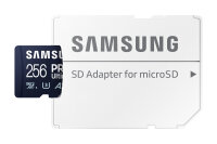 256GB Samsung PRO Ultimate R200/W130 microSDXC UHS-I U3 A2 Class 10 V30 Kit