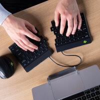 R-Go Tastatur Split   Break US-Layout     kabellos   schwarz