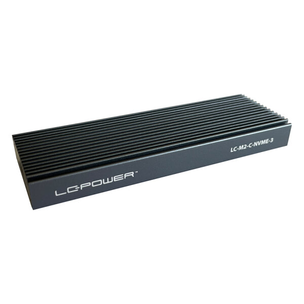 LC-Power SSD Case USB-C 3.2 M.2 PCIe / SATA SSD M2 Gehäuse Alu schwarz
