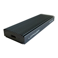 LC-Power SSD Case USB-C 3.2 M.2 PCIe / SATA SSD M2 Gehäuse Alu schwarz