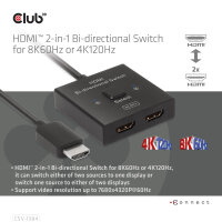 Club3D HDMI Switch 2-in-1 bidirektional   8K60Hz/4K120Hz UHD retail