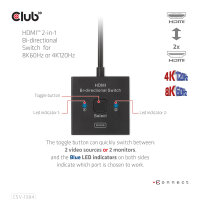 Club3D HDMI Switch 2-in-1 bidirektional   8K60Hz/4K120Hz UHD retail