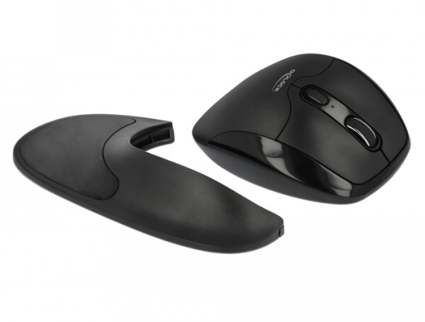 DELOCK Ergonomische optische 5-Tasten Maus 2,4 GHz kabellos