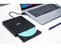 ACER AXD001 Portable SlimLine DVD-Writer USB-C 3.0 / USB-A schwarz