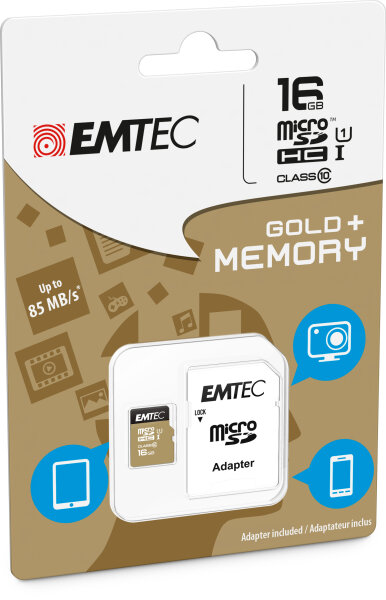 Emtec microSD Class10 Gold+ 16GB