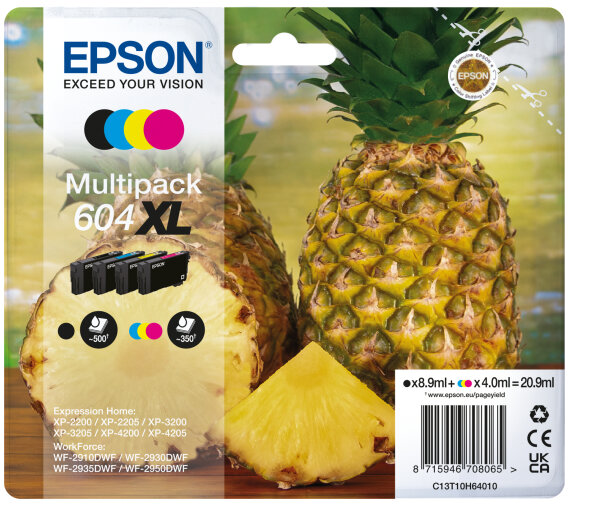 Patrone Epson 604 4er-Pack black + color XL            T10H6