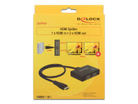 DELOCK HDMI Splitter 1 Eingang -> 2 Ausgänge 4K