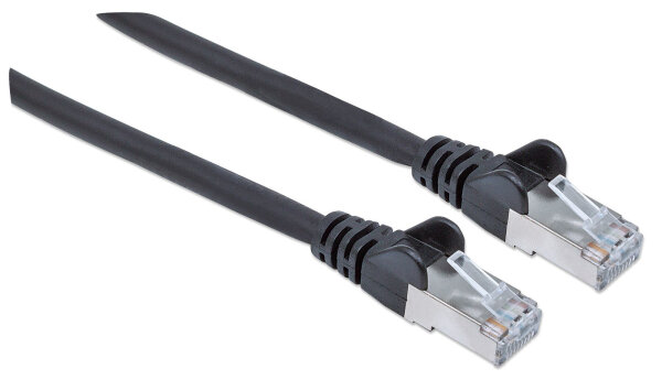 Intellinet Premium Netzwerkkabel, Cat6a, S/FTP, 100% Kupfer, Cat6a-zertifiziert, LS0H, RJ45-Stecker/RJ45-Stecker, 7,5 m schwarz