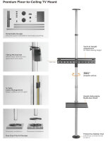 Equip Bodenstandhalter  37"-70"/1TFT  40kg Boden+Decke    sw lite Retail