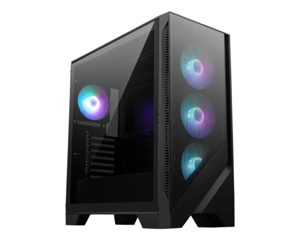 MSI MAG Forge 320R Airflow Midi-Tower Black 49.41l Volumen Glasfenster 4x 120mm ARGB Lüfter