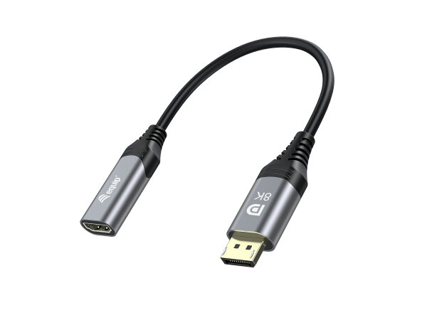 Equip DP Displayport 1.4 -> HDMI 8K / 60Hz  Adapter 15cm  schwarz/grau