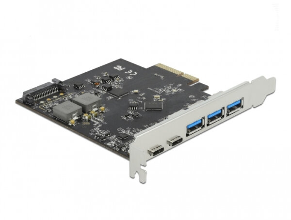 DELOCK PCI Express x4 Karte zu 2x USB Type-C + 3x USB Typ-A