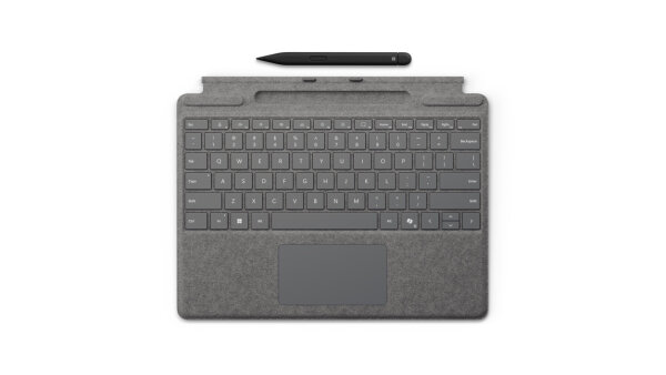 Microsoft Surface Pro Keyboard with Slim Pen for Business QWERTZ Deutsch Microsoft Cover port Platin