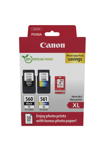 Patrone Canon PG-560XL+CL-561XL +50x10x15cm Fotopapier