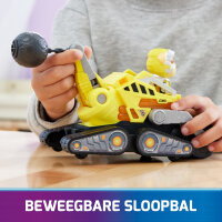 PAW Patrol : Der Mighty Kinofilm, Superhelden-Basis-Fahrzeug von Rubble mit Welpenfigur, Baustellenfahrzeug mit Licht- und Geräuscheffekten, Spielzeug geeignet für Kinder ab 3 Jahren