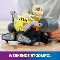PAW Patrol : Der Mighty Kinofilm, Superhelden-Basis-Fahrzeug von Rubble mit Welpenfigur, Baustellenfahrzeug mit Licht- und Geräuscheffekten, Spielzeug geeignet für Kinder ab 3 Jahren