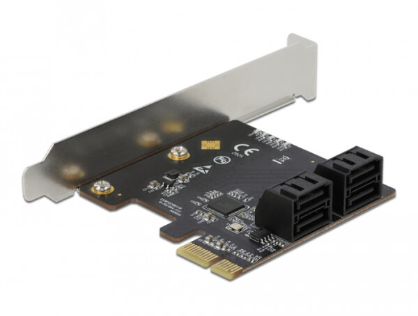 DELOCK 4 Port SATA PCI Express x1 Karte Low Profile Formfakt