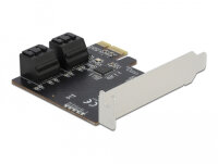 DELOCK 4 Port SATA PCI Express x1 Karte Low Profile Formfakt