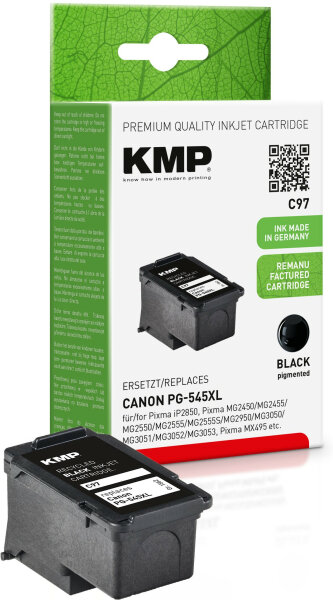 KMP Patrone Canon PG-545XL black 400 S. C97 remanufactured