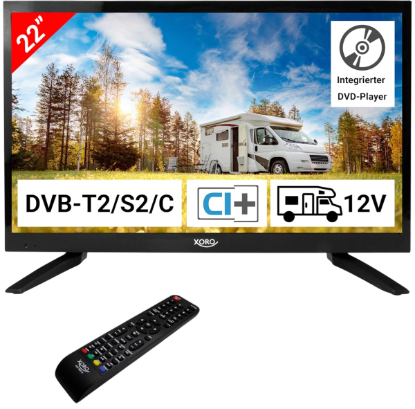 54.6cm (22.5") Xoro HTC 2249 Full-HD TV+DVD-Player Triple Tuner Fernseher