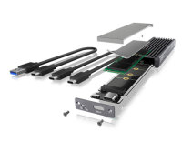 Geh. IcyBox USB 3.1 Typ-C M.2 NVMe SATA SSD Gehäuse extern