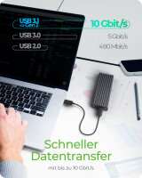 Geh. IcyBox USB 3.1 Typ-C M.2 NVMe SATA SSD Gehäuse extern
