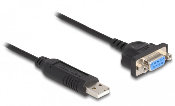 DeLOCK USB 2.0 zu Seriell RS-232 Adapter mit kompaktem seriellen Steckergehäuse 50 cm FTDI