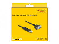 DeLOCK USB 2.0 zu Seriell RS-232 Adapter mit kompaktem seriellen Steckergehäuse 50 cm FTDI