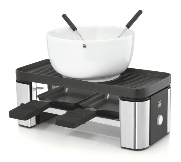 WMF KITCHENminis 0415100011 Raclette Grill 2 Person(en) 370 W Schwarz, Edelstahl