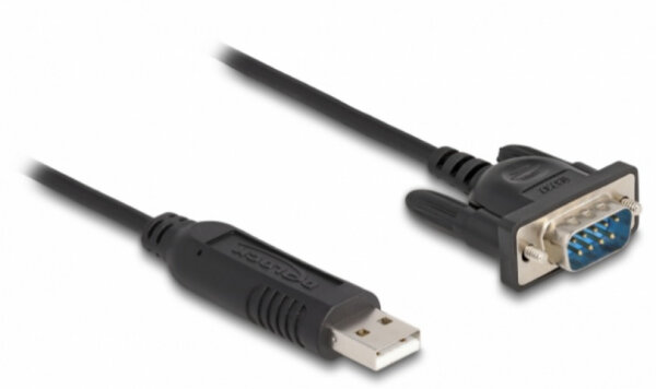 DeLOCK USB 2.0 zu Seriell RS-232 Adapter mit kompaktem seriellen Steckergehäuse 50cm FTDI