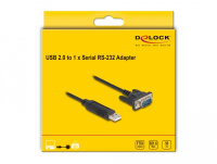 DeLOCK USB 2.0 zu Seriell RS-232 Adapter mit kompaktem seriellen Steckergehäuse 50 cm FTDI