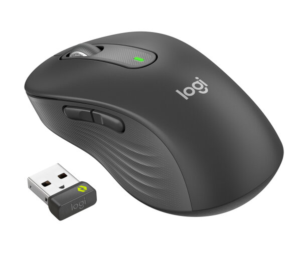 Logitech Signature M650 Wireless Mouse for Business Large 4000dpi 5 Tasten Logi Bolt graphite